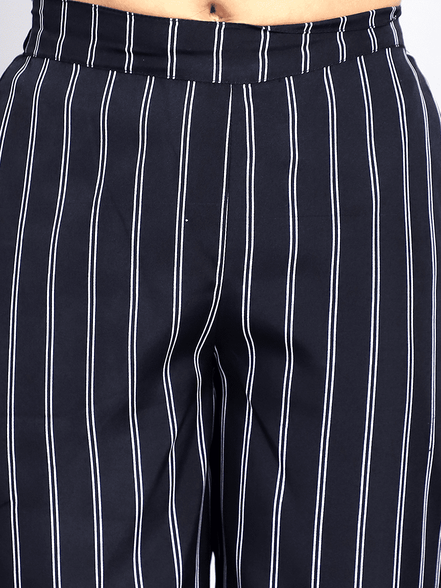 Baawri Girl Black Stripe Crepe 3 Pcs Cord Set - Image 9