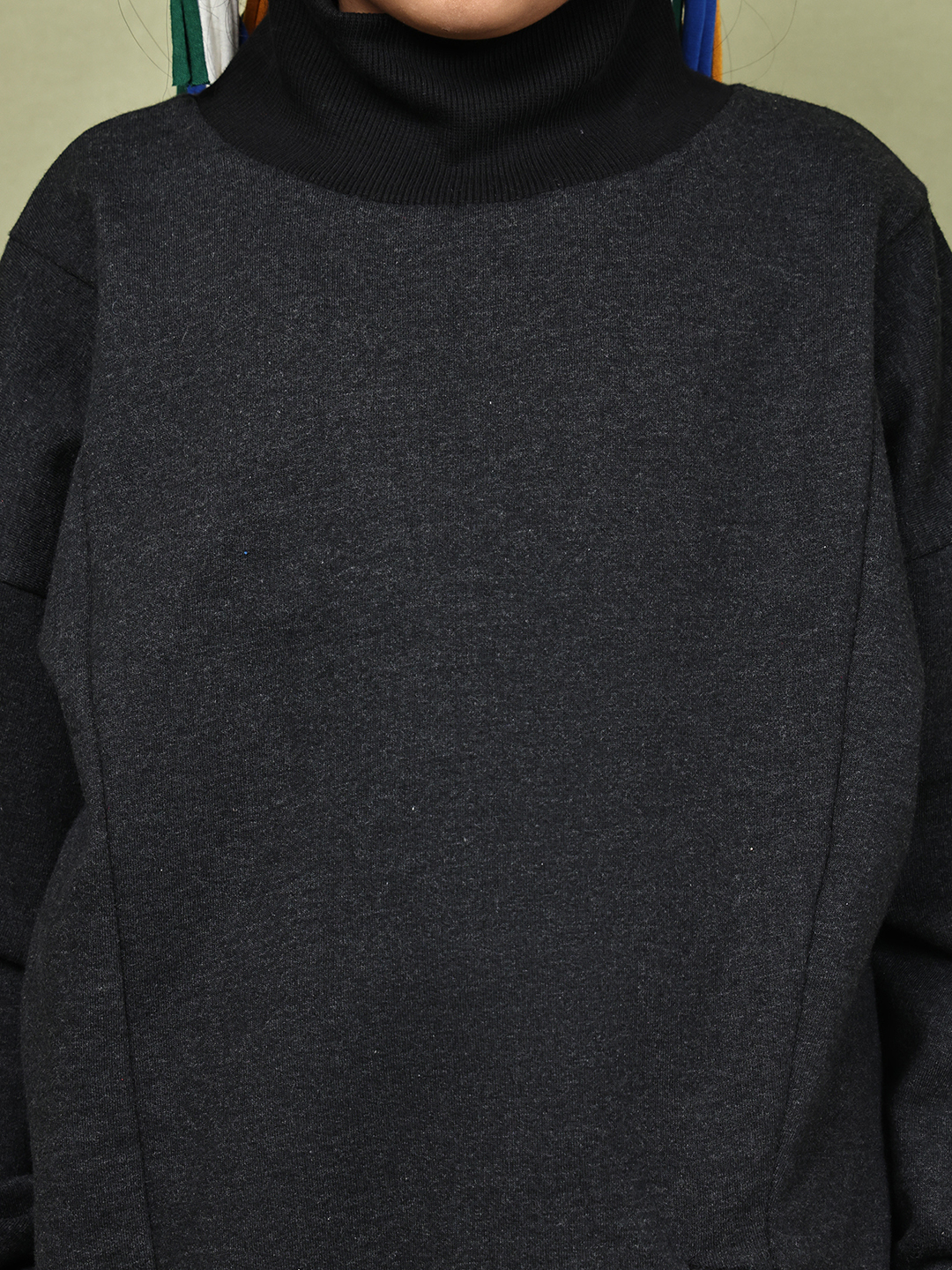 BaawRi Girls’ Black Fleece Co-Ord Set | Long Top with Side Front Split & Tape Detailing | Pocketed Pants with Tapes | Winter Casual Tracksuit Outfit - Image 6