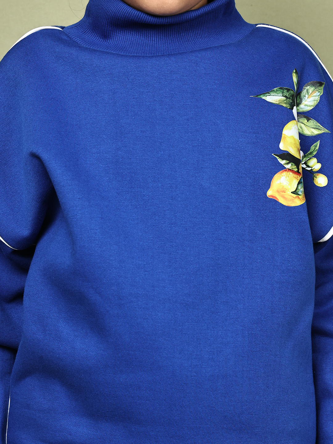 BaawRi Girls Princess Blue Fleece Co-Ord Set with Lemon Print | Sweatshirt & Jogger Pants Winter Tracksuit - Image 6