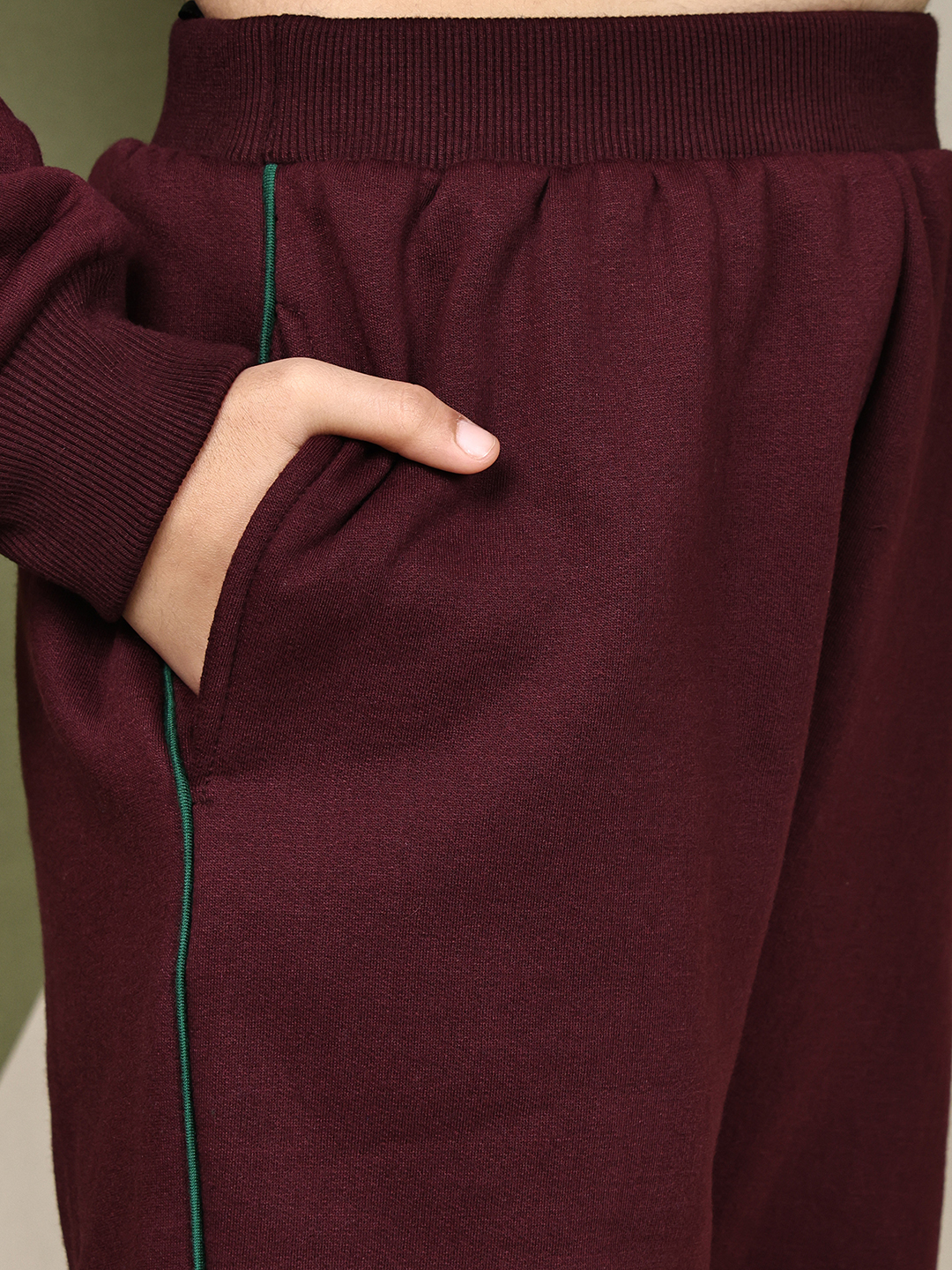 BaawRi Girls Wine Fleece Co-Ord Set with Lemon Print | Sweatshirt & Jogger Pants Winter Tracksuit - Image 6