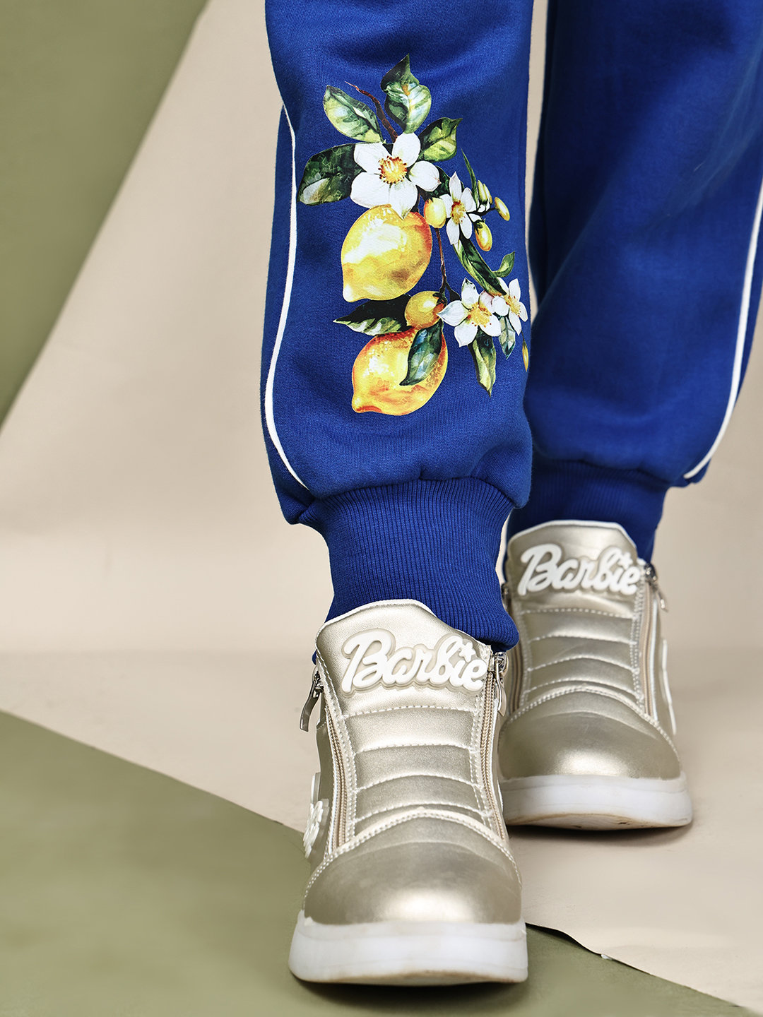 BaawRi Girls Princess Blue Fleece Co-Ord Set with Lemon Print | Sweatshirt & Jogger Pants Winter Tracksuit - Image 8