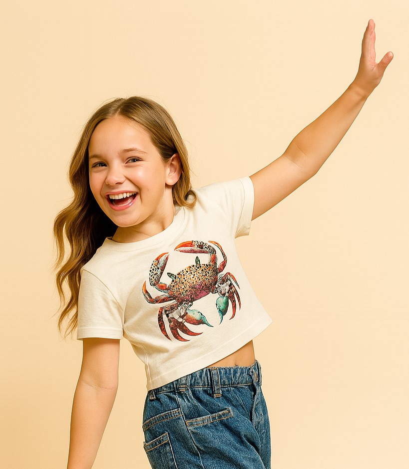 BaawRi Girl's Crabby Chic Crop Tee – Viscos - Image 3