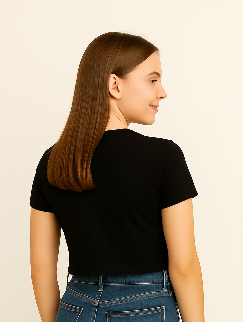 Girl's Crabby Cool Crop Tee – Wild Waters Edition - Image 3